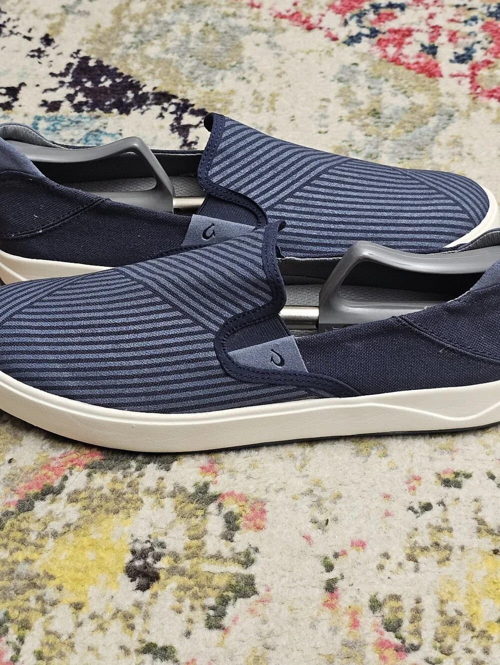 OluKai Lae'ahi Lole Slip On Sneakers Men's Size 11 Blue Canvas Gum Drop-in Heel